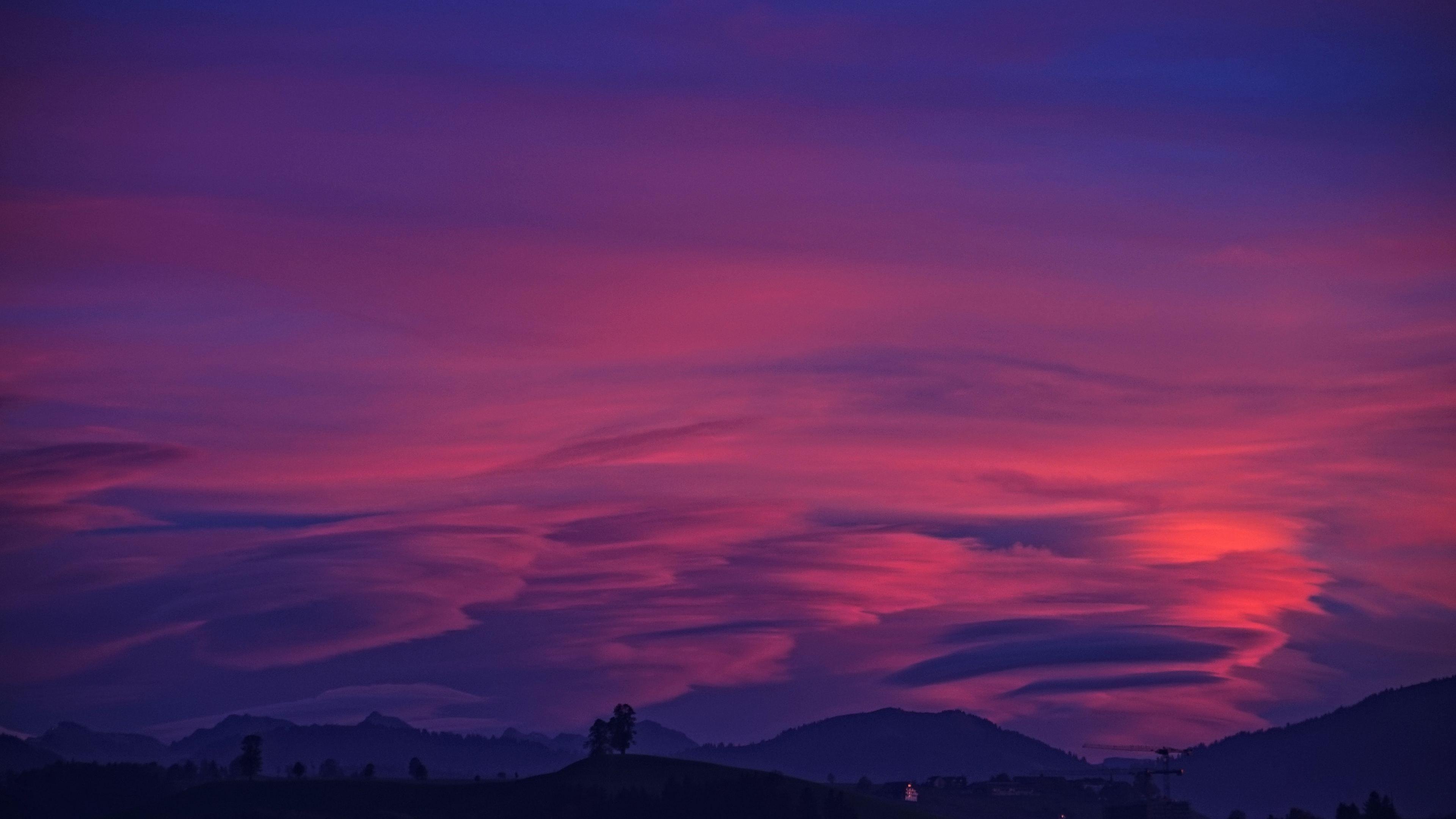 3840x2160 Purple Sky Clouds Mountains 4k Sky Wallpaper, Purple Wallpaper, Mountains Wallpaper, Hd Wallpaper, Clouds Wallpaper, 4k W. Purple Sky, Sky And Clouds, Clouds