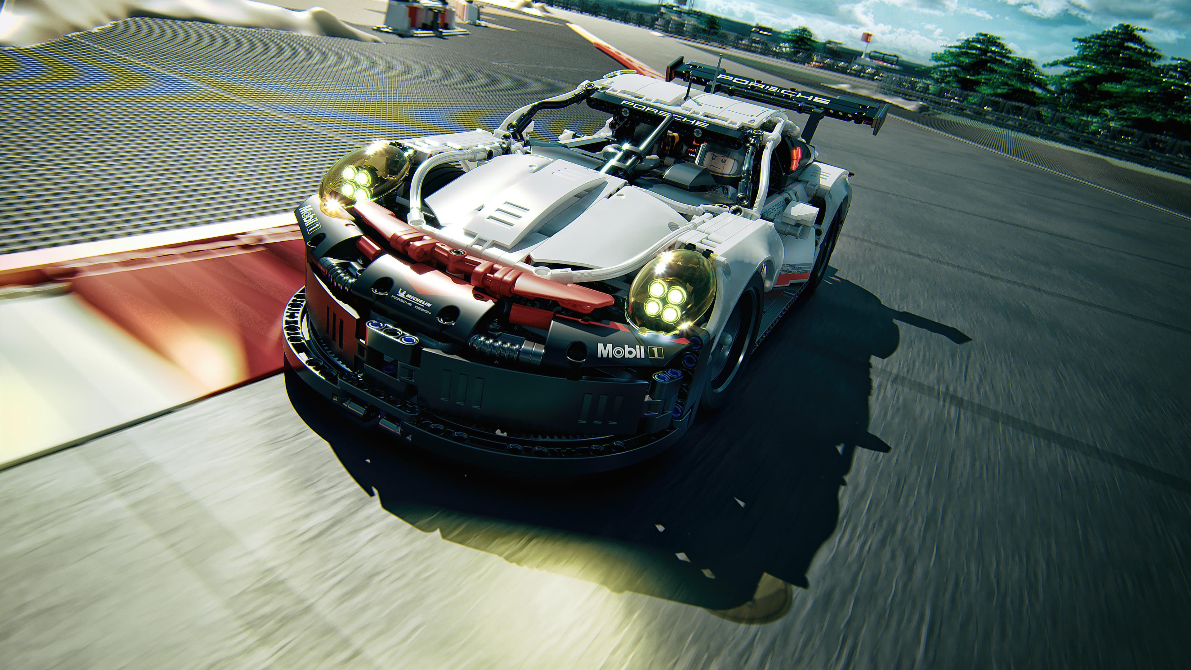 3840x2160 Porsche 911 RSR Lego Wallpaper 4k Ultra HD