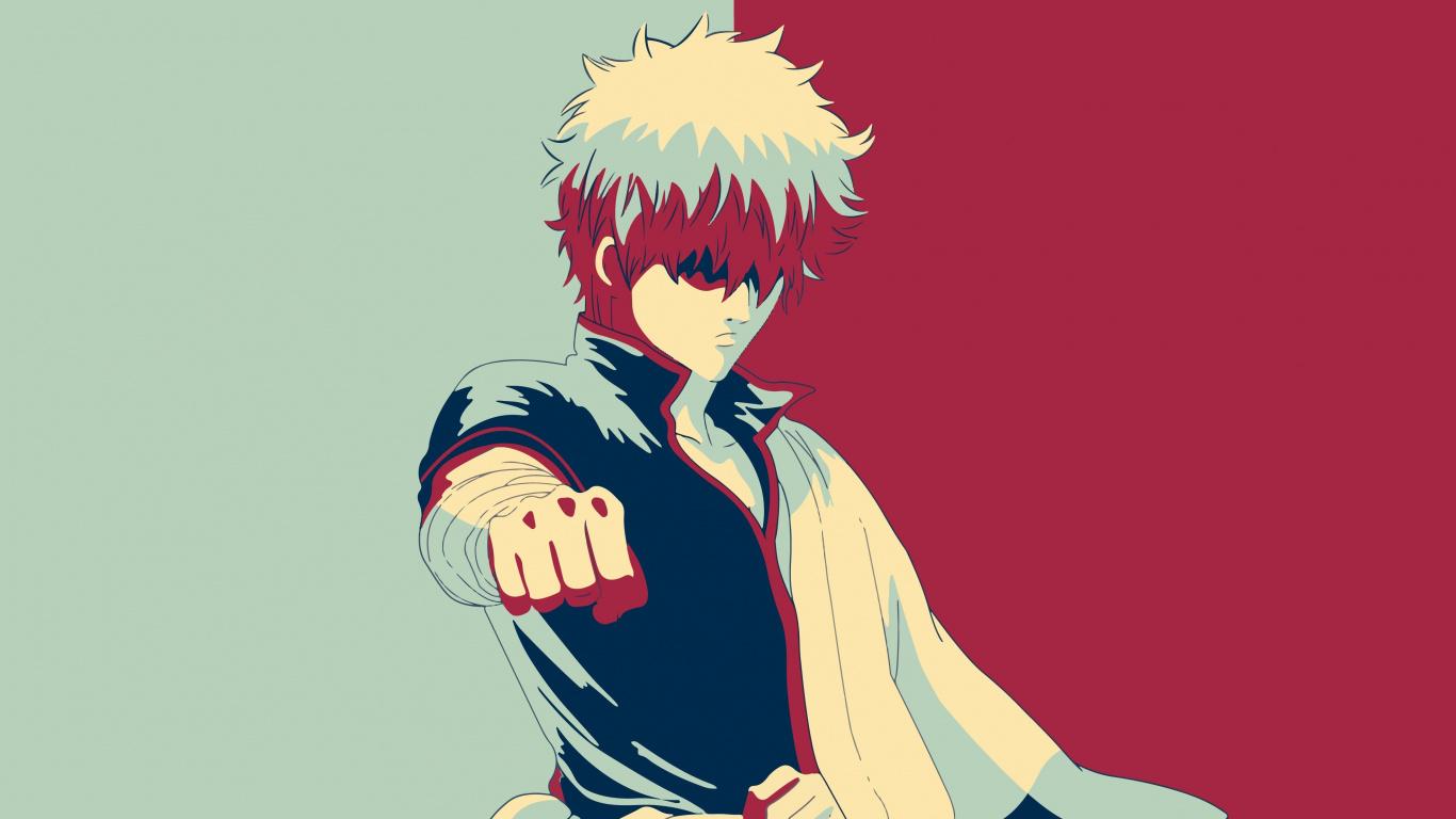 1366x768 Download Anime boy, Sakata Gintoki, Gintama, art wallpaper, 1366x Tablet, laptop