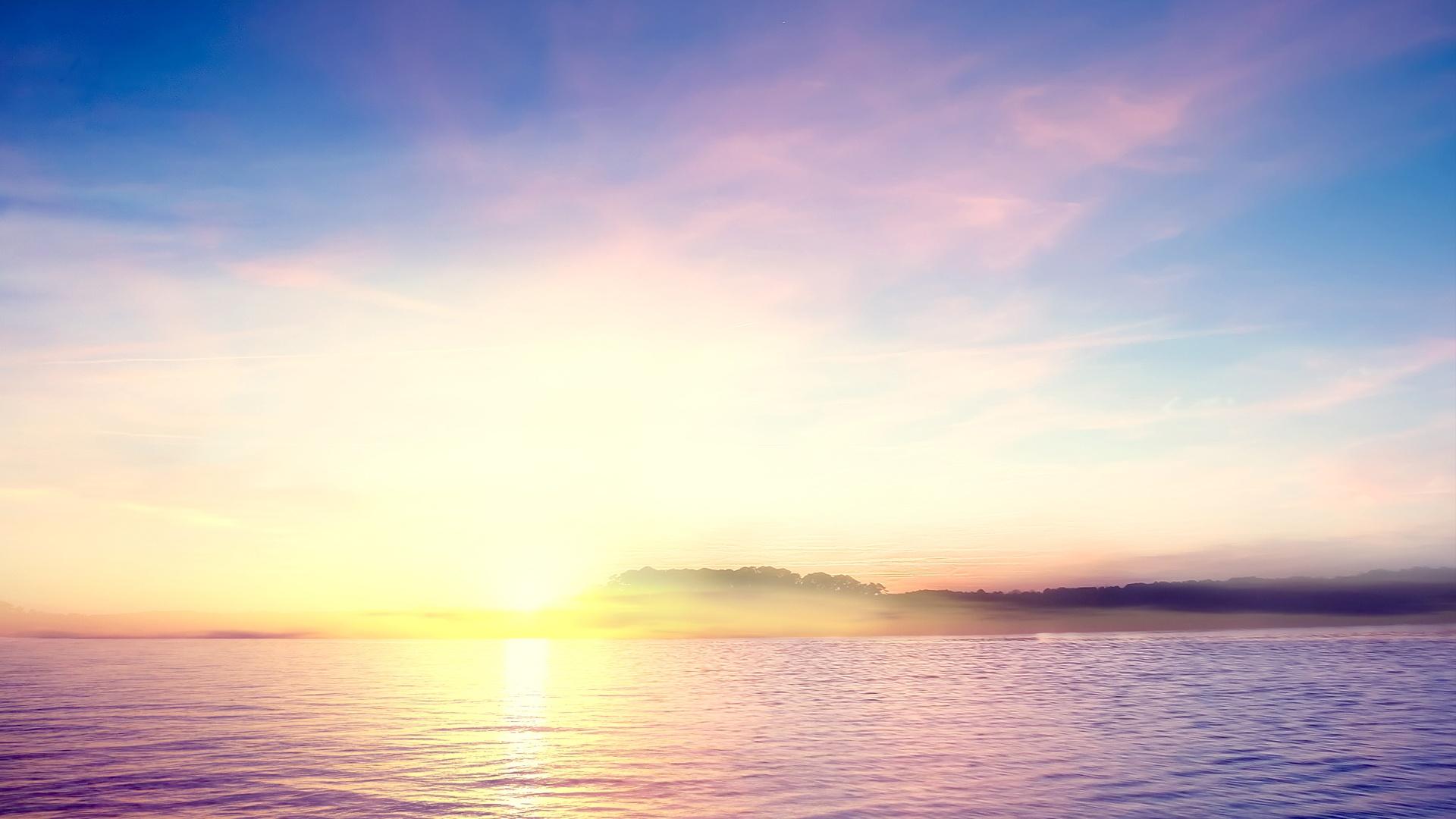 1920x1080 Tropical Island Sunset Wallpaper in jpg format for free download