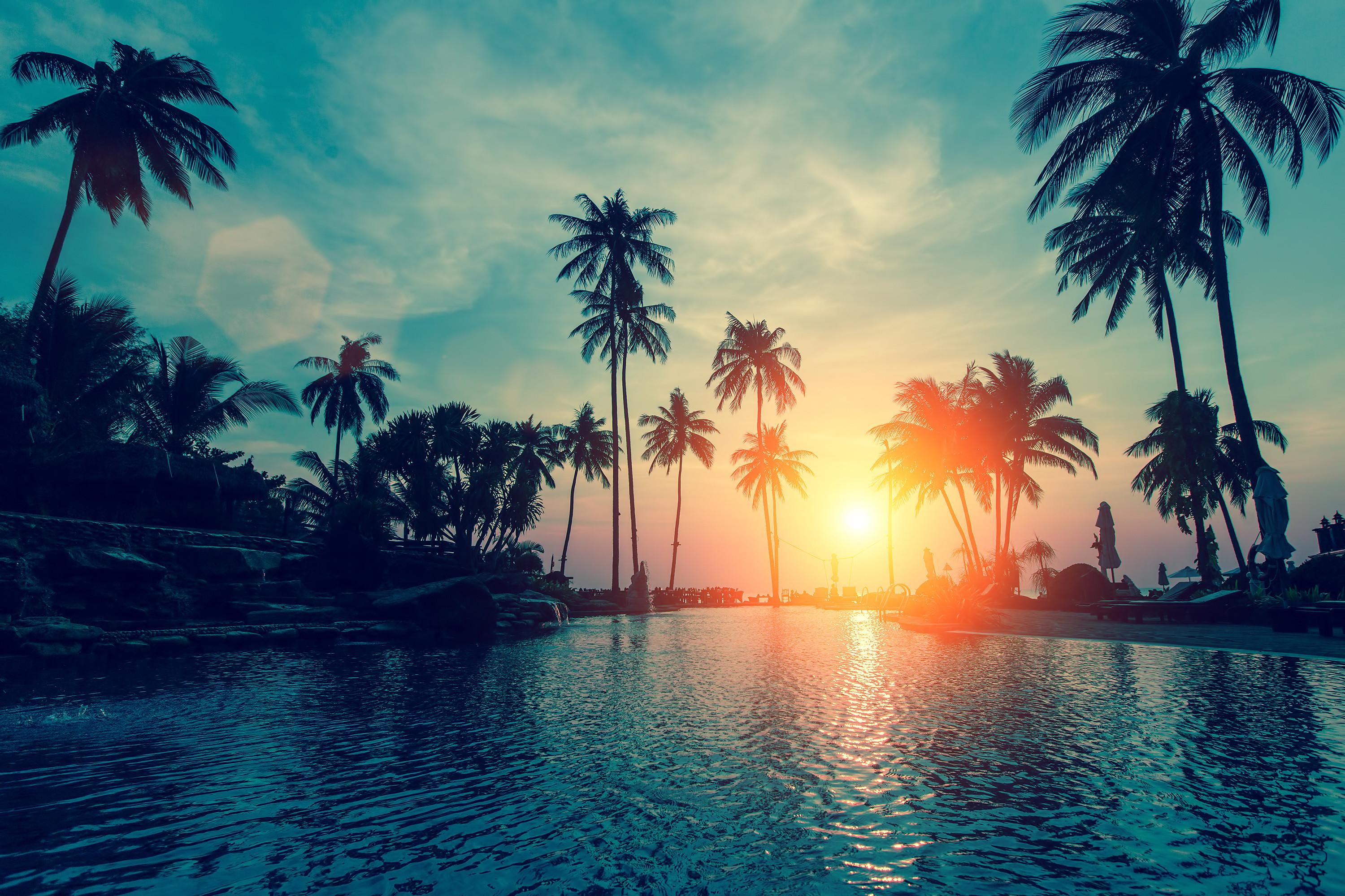 3000x2000 Tropical Beach Paradise Wallpaper