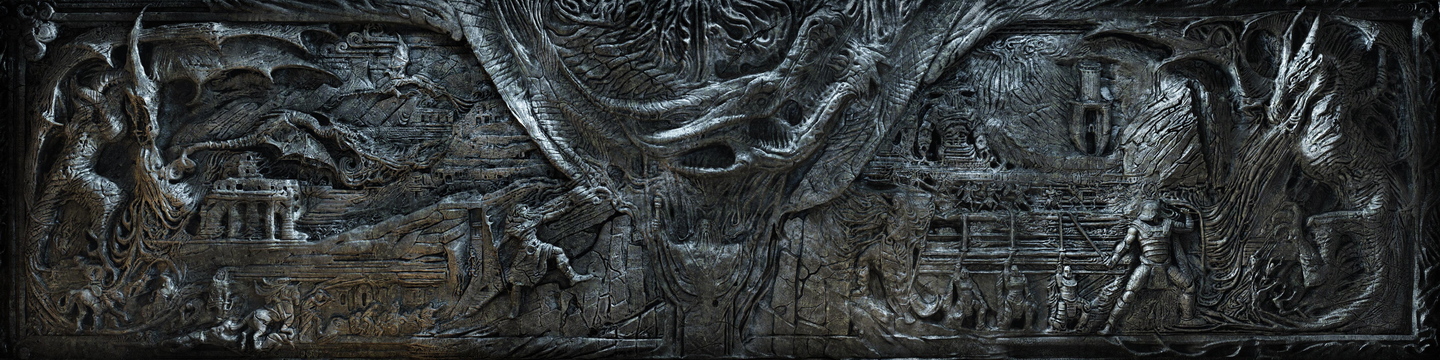 6000x1500 Alduin's Wall [6000x1500] Dual Monitor Background