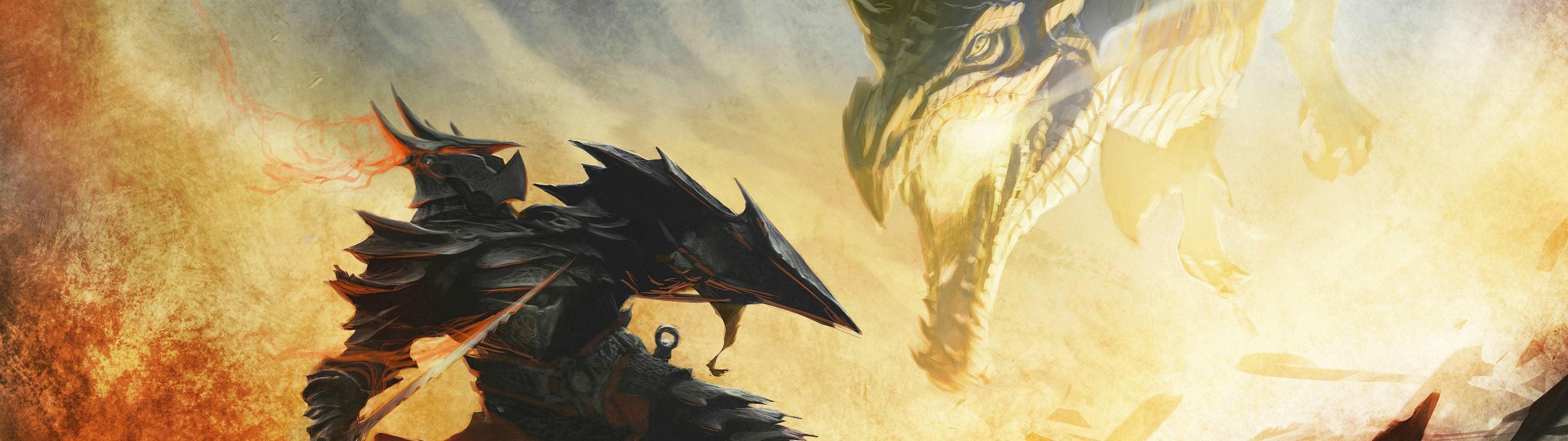 3839x1079 3840X1080 dual screen wallpaper: skyrim