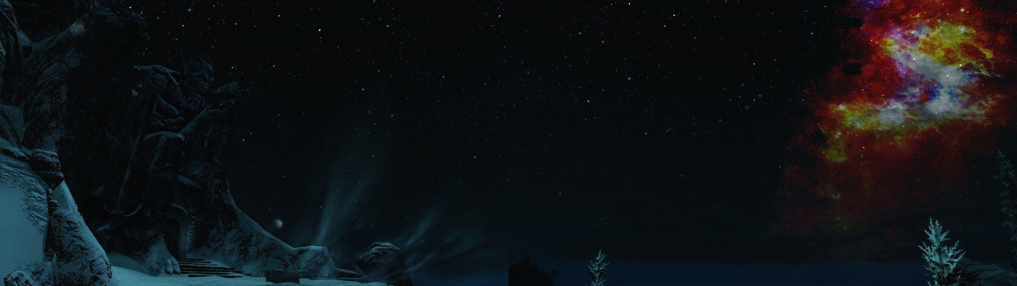 3840x1080 Dark Dual Screen Wallpaper