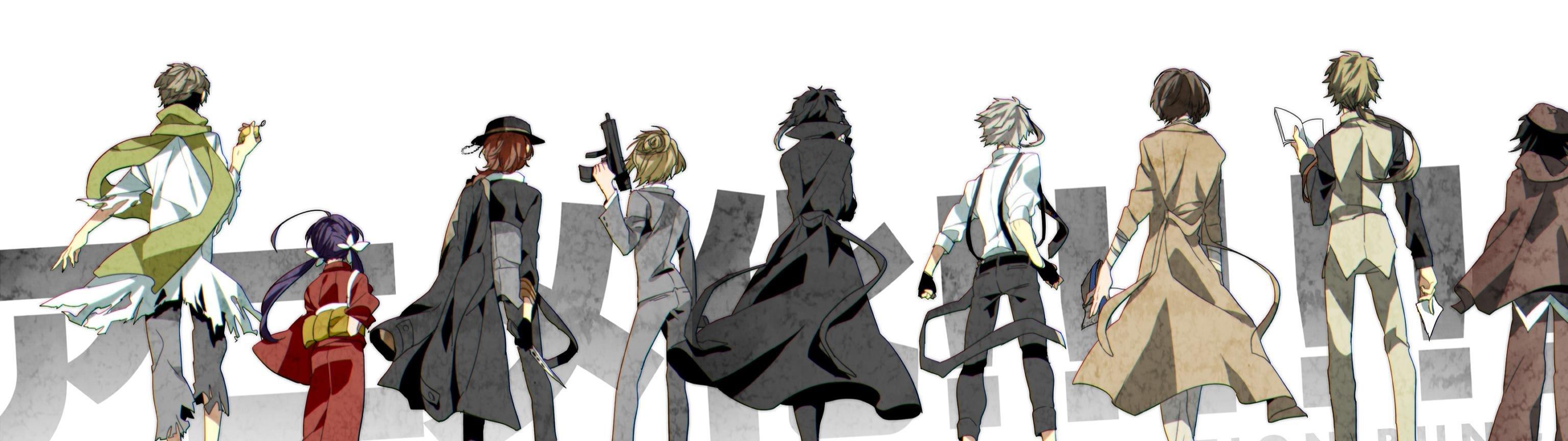3072x864 Download Dual Screen Bungou Stray Dogs Computer Background Stray Dogs Background
