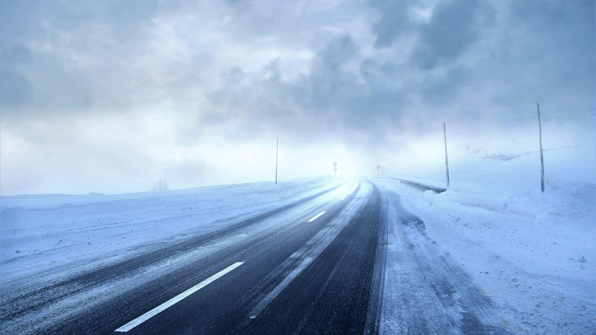 1920x1080 Desktop wallpaper winter storm, clouds, road, landscape, HD image, picture, background, 83421a