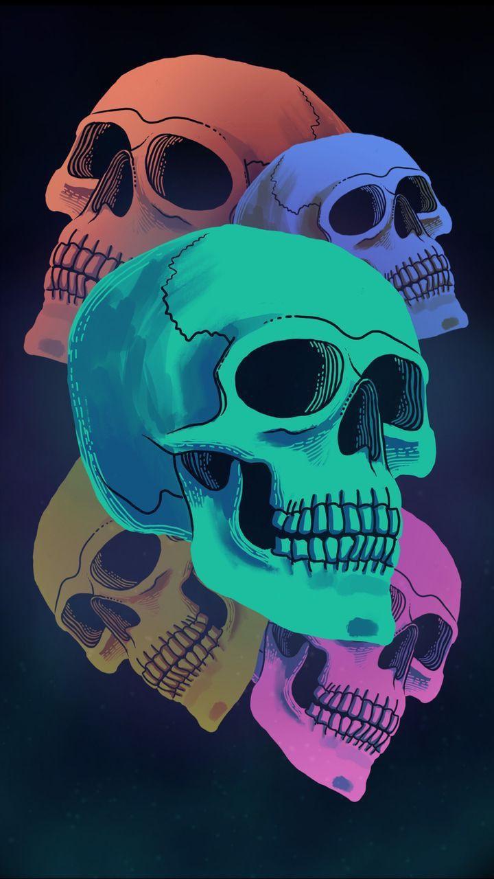 720x1280 กระโหลก. Skull wallpaper, Skull wallpaper iphone, Skull art