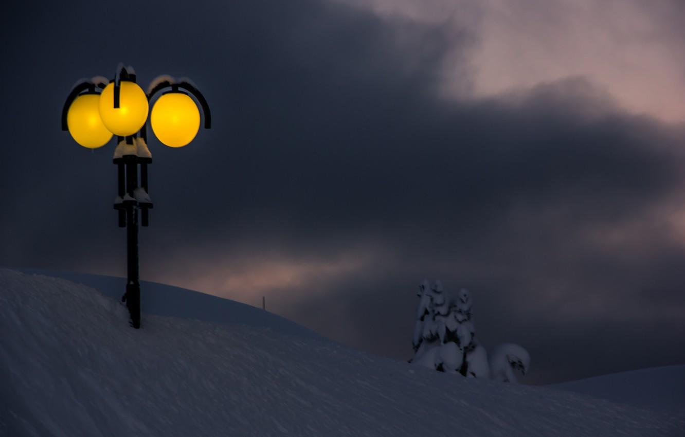 1332x850 Wallpaper storm, winter, snow, lamppost image for desktop, section пейзажи