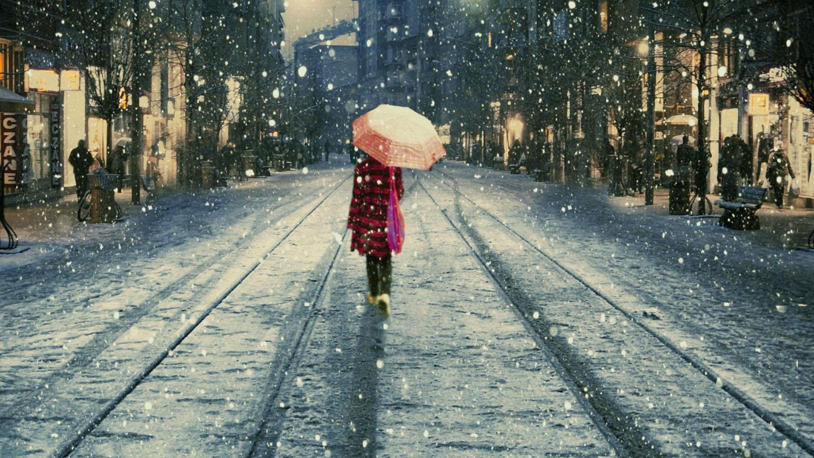 1600x900 A girl winter desktop wallpaper