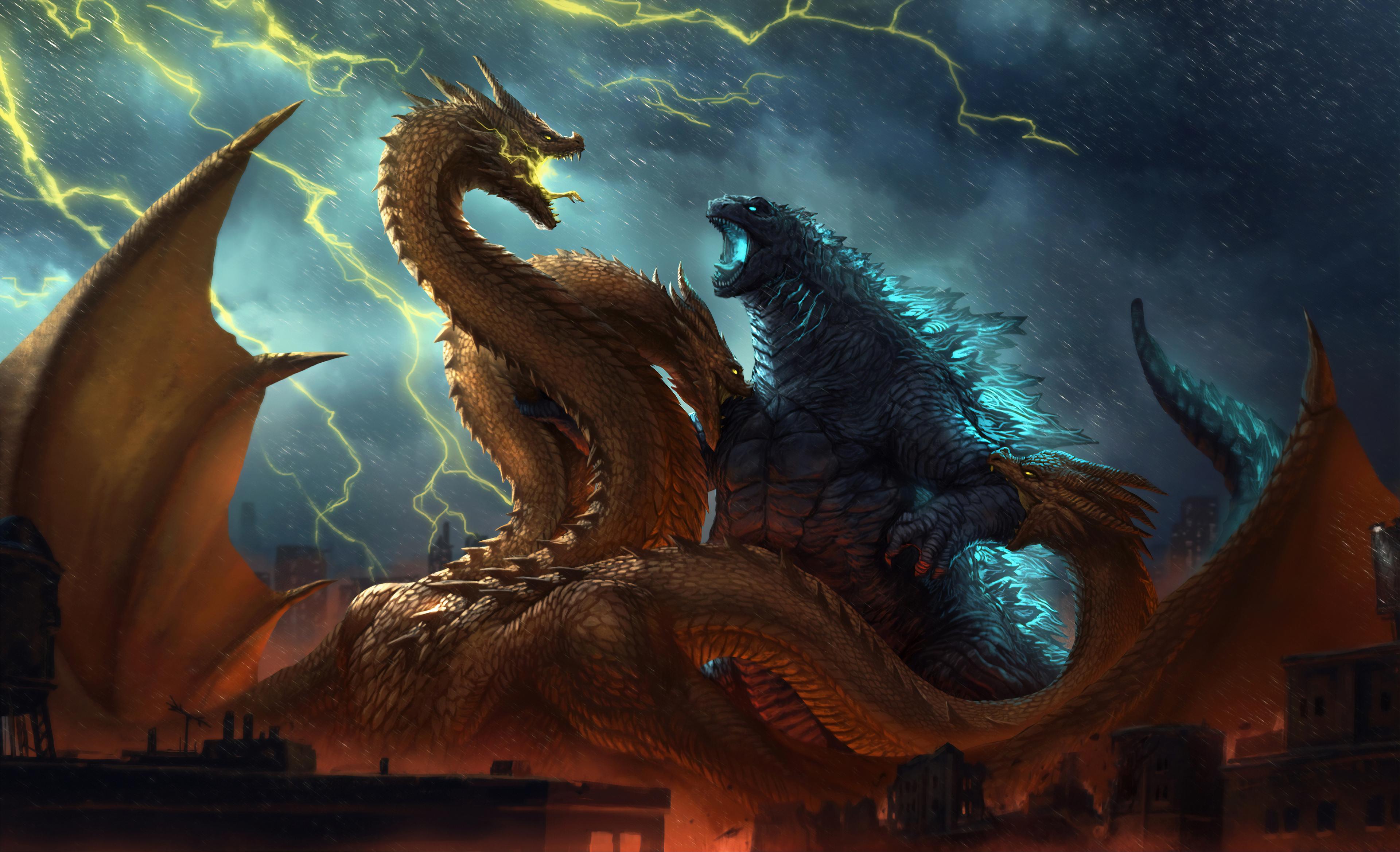 3840x2337 Godzilla King Of The Monsters Fanposter 4k, HD Movies, 4k Wallpaper, Image, Background, Photo and Picture