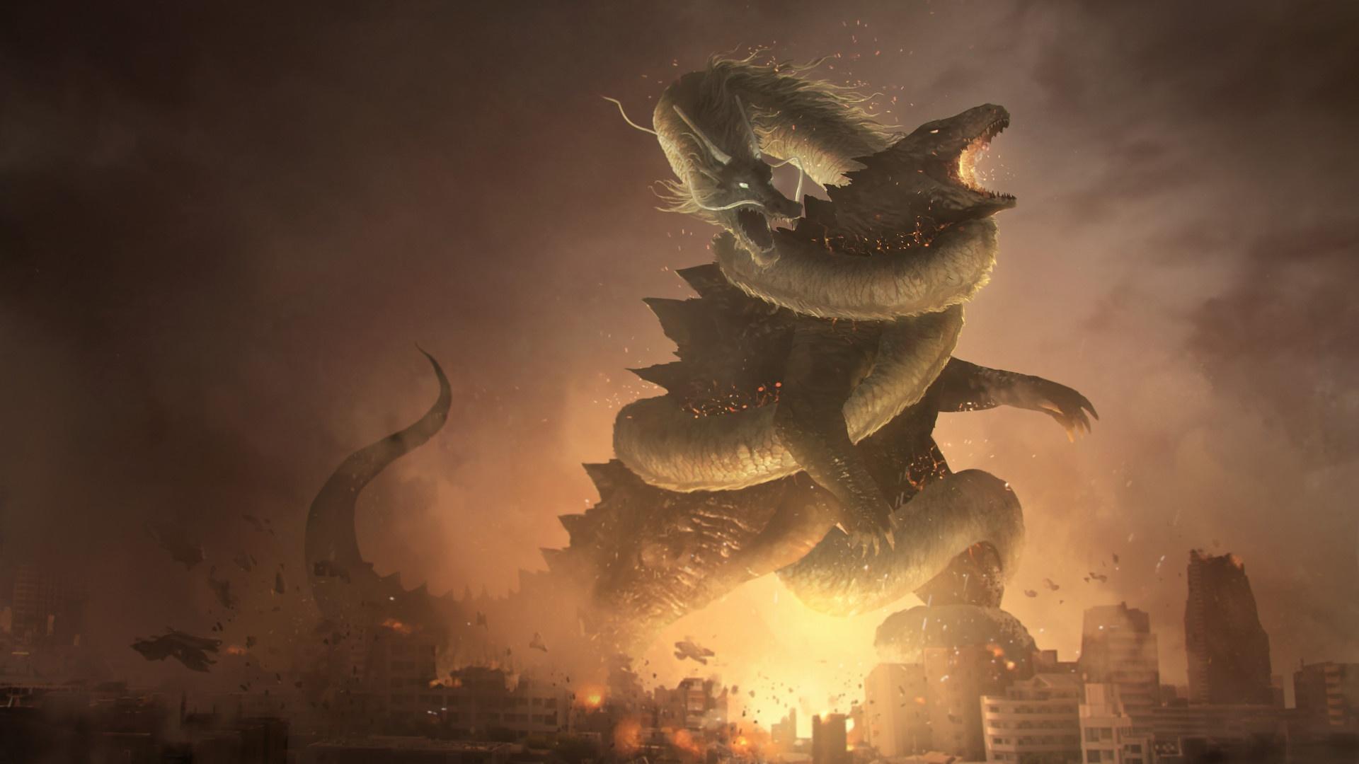 1920x1080 Fantasy Godzilla HD Wallpaper