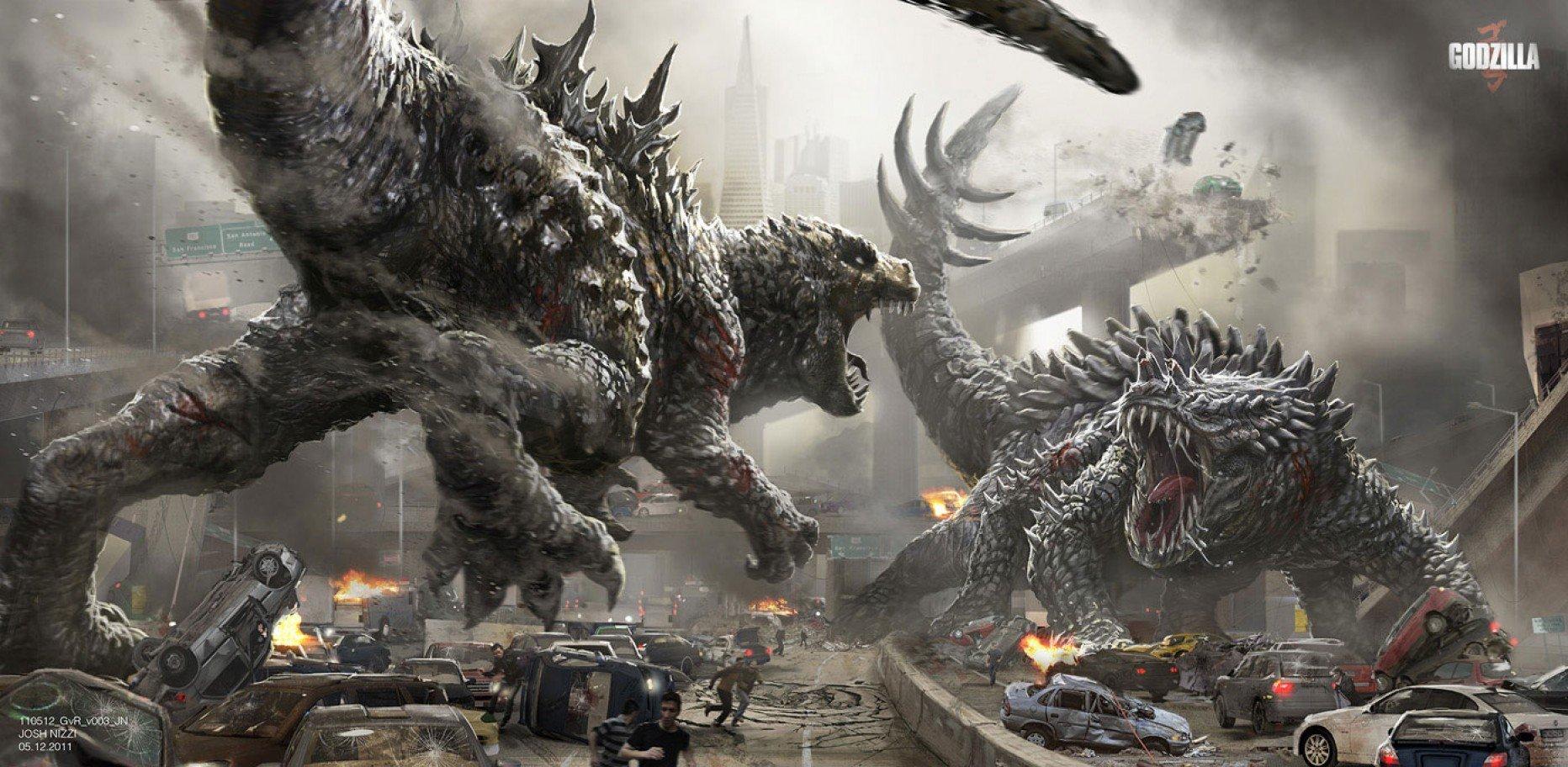 1864x912 px action adventure creature Dark dinosaur dragon fi Godzilla horror monster sci