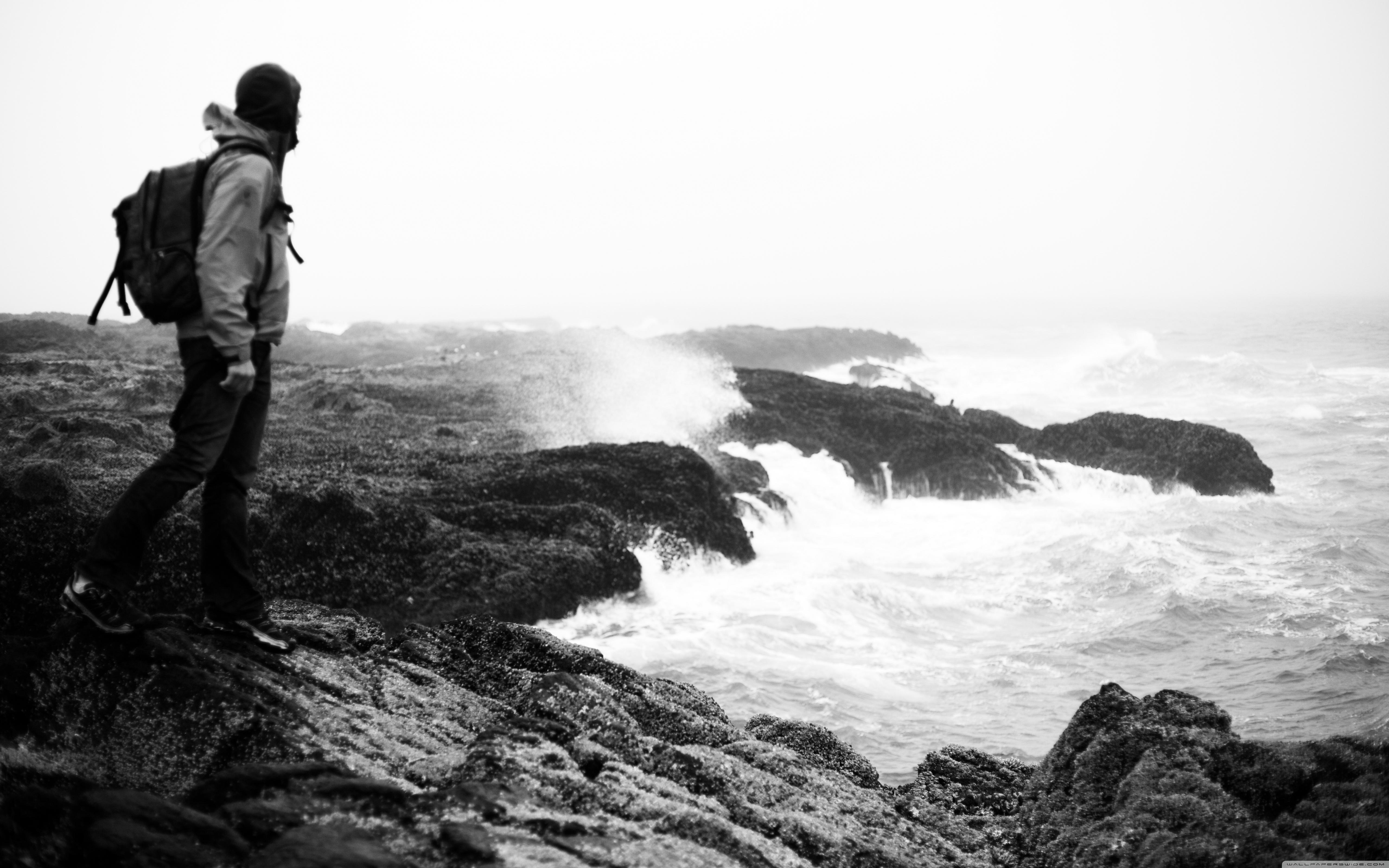 5120x3200 Crashing Waves Black And White Ultra HD Desktop Background Wallpaper for 4K UHD TV : Widescreen & UltraWide Desktop & Laptop : Tablet