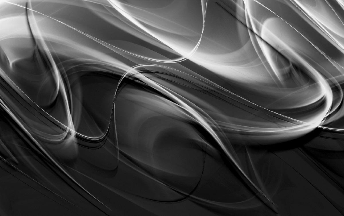 1200x754 Wallpaper mural modern waves in black and grey
