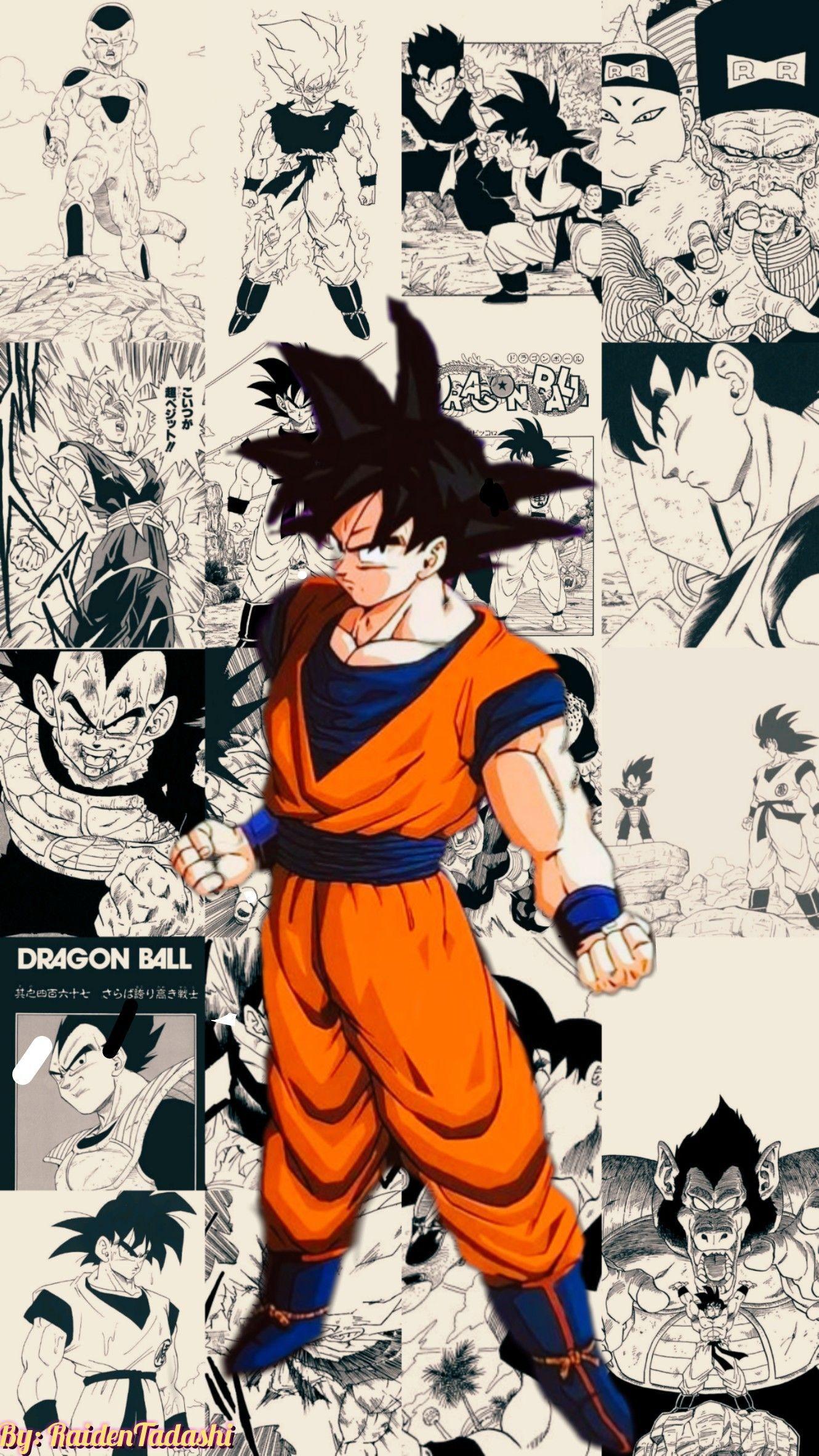 Dragon Ball Z Goku Woven Self-Adhesive Removable Wallpaper Modern