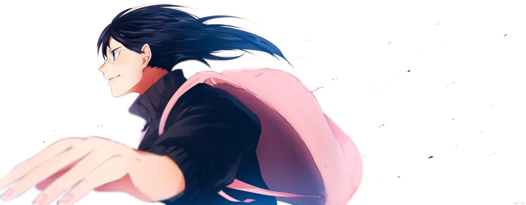 1796x700 Haikyuu!! Shimizu Kiyoko Black Jacket Running Flowing Hair wallpaperx1220