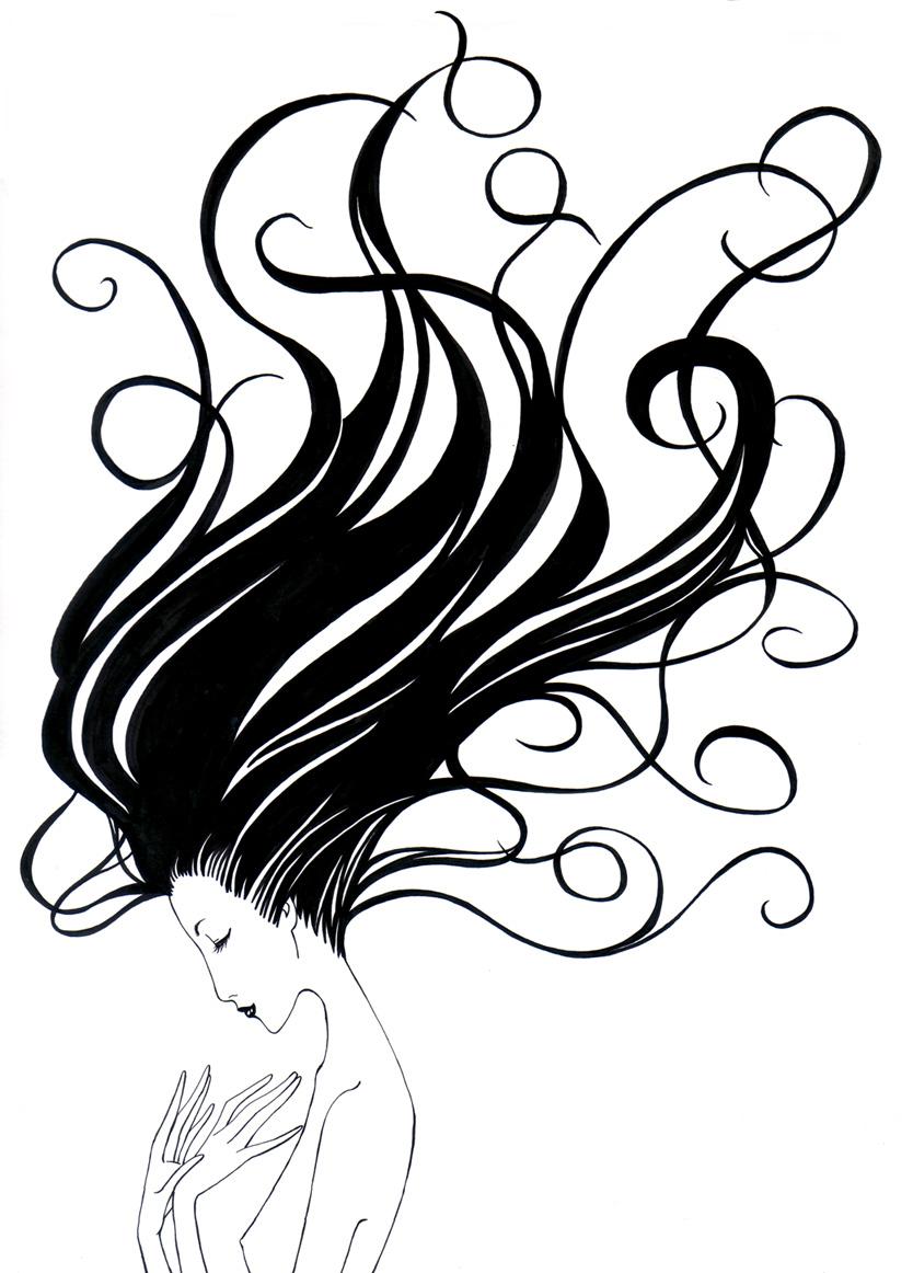 834x1162 Flowing Hair Clipart