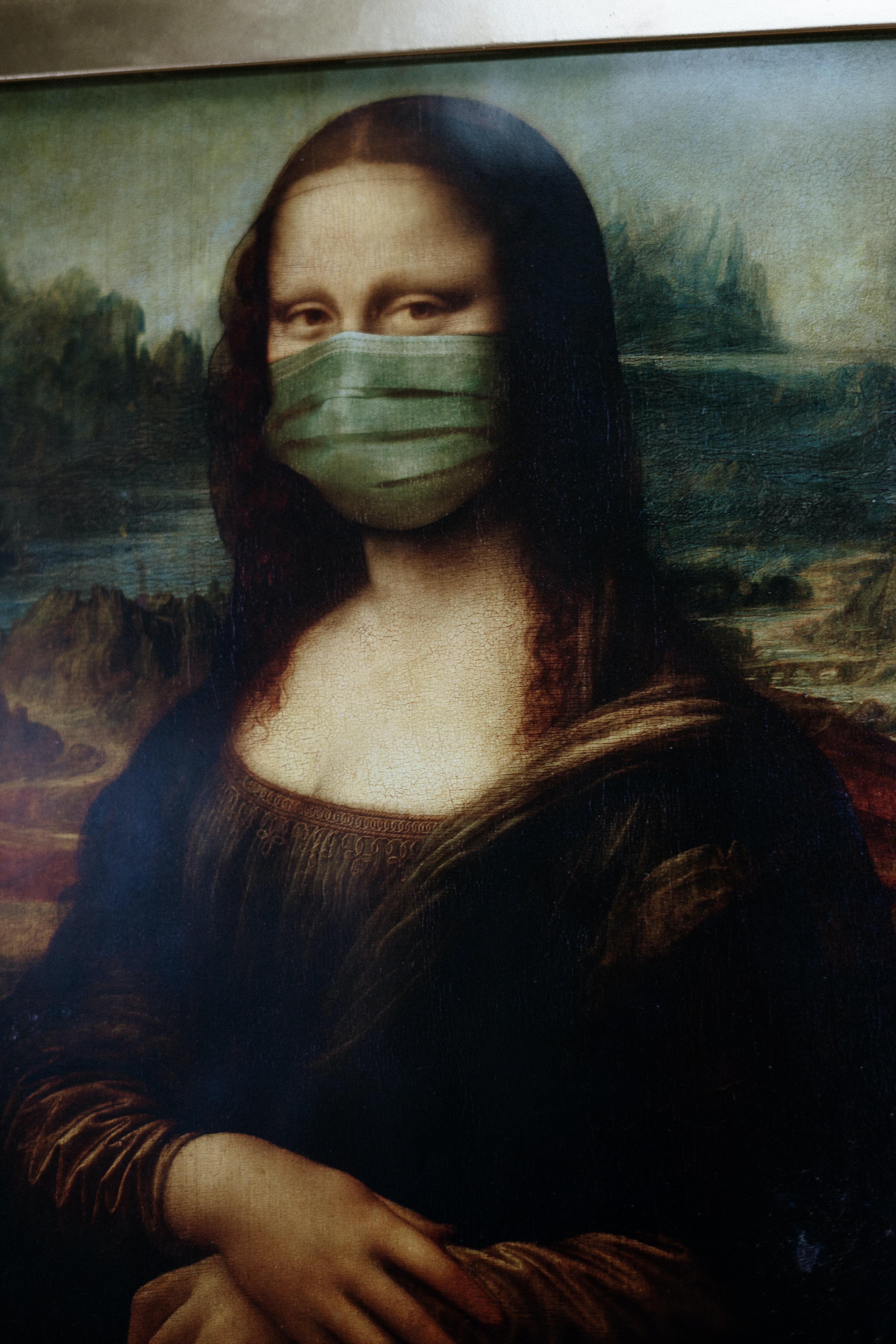 4000x6000 Mona Lisa With Face Mask · Free