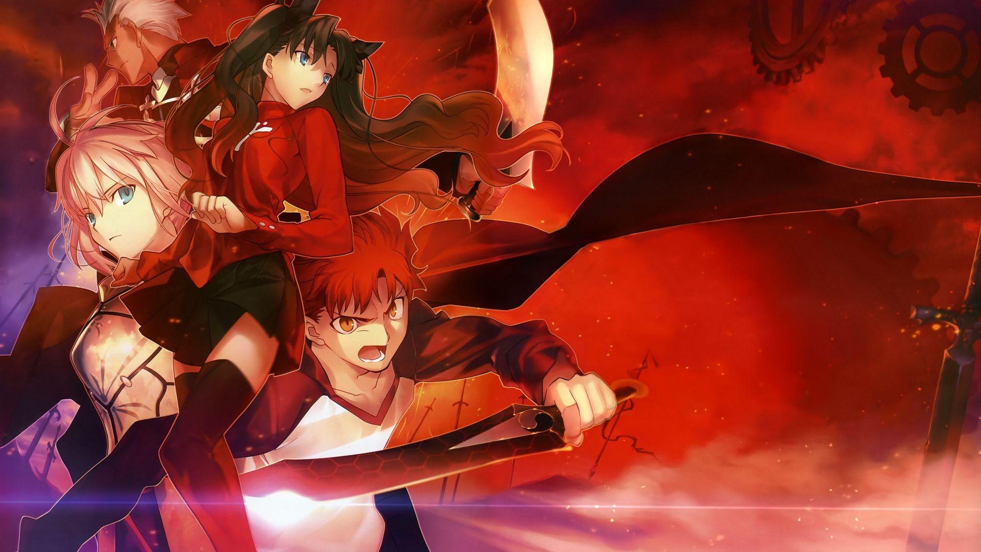 1920x1080 Download wallpaper 1920x1080 fate stay night, anime, warrior, space