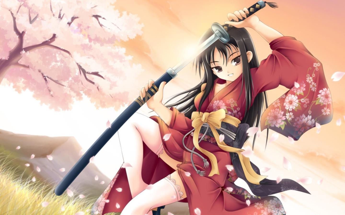 1440x900 Anime Wallpaper. Anime warrior girl, Samurai anime, Anime warrior