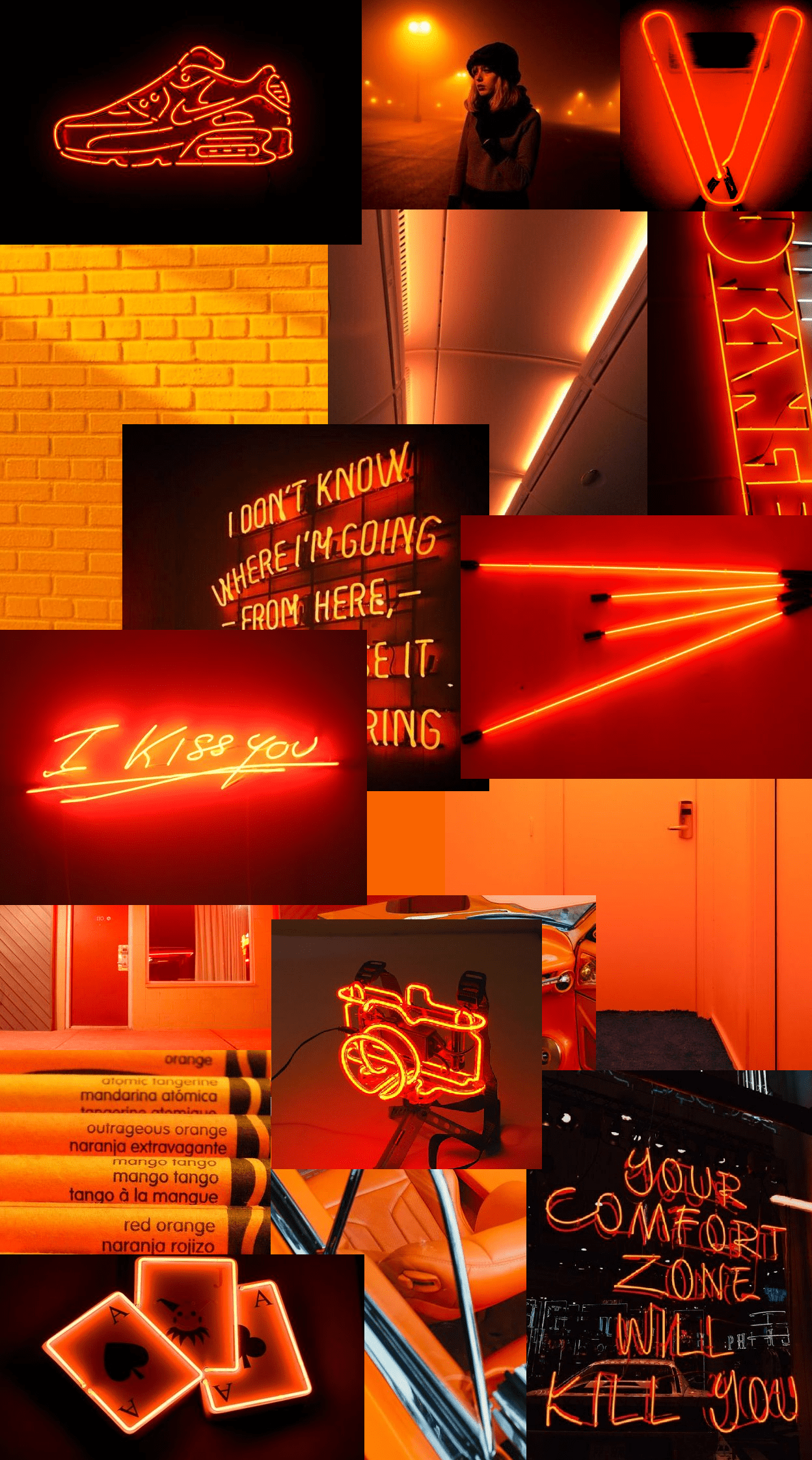 Neon Orange Aesthetic Wallpapers Top Free Neon Orange Aesthetic Backgrounds Wallpaperaccess