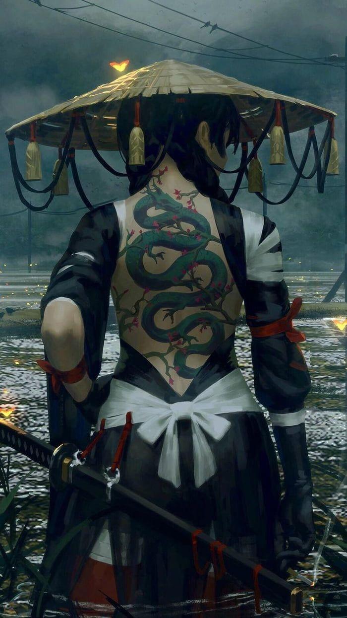 700x1245 3D Anime Samurai Wallpaper