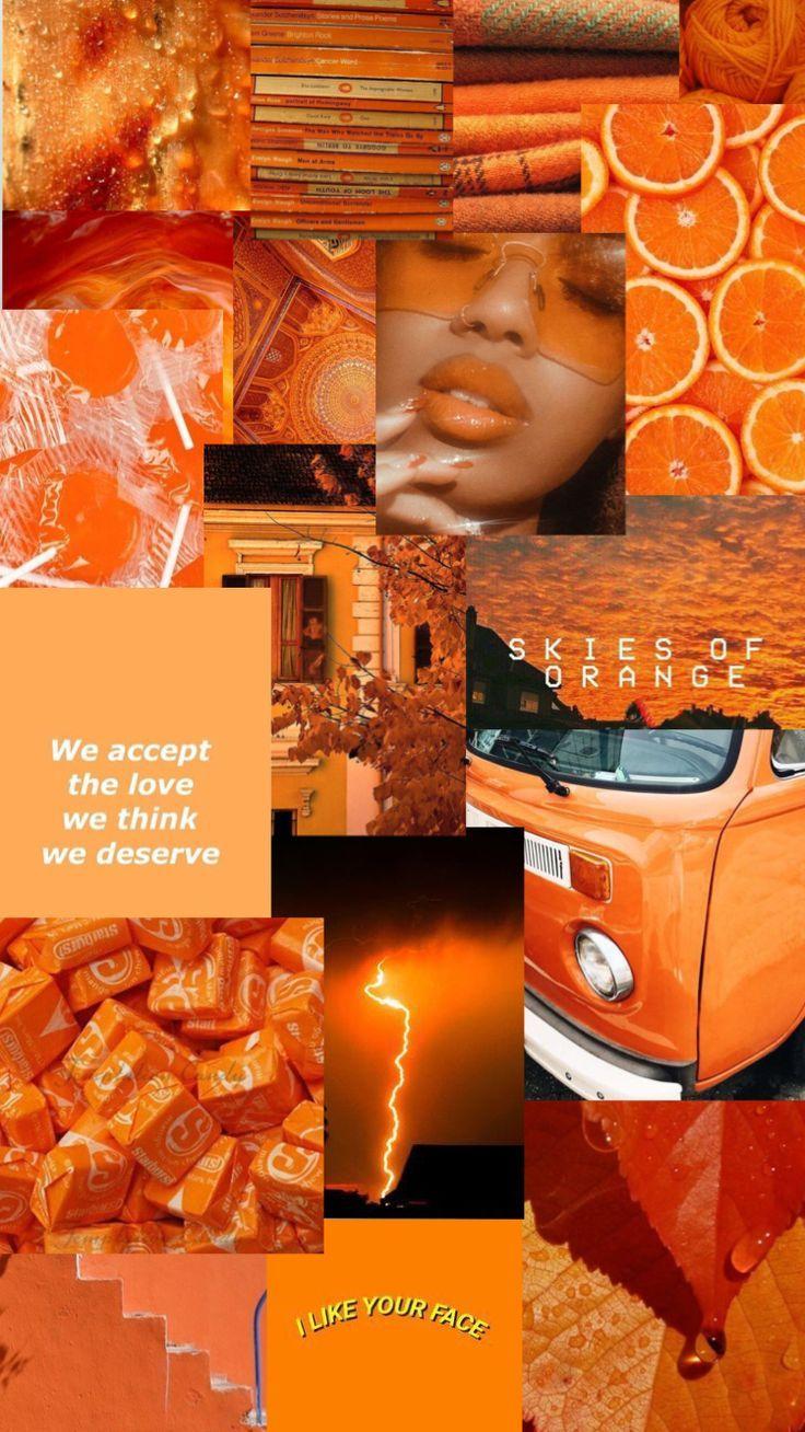 736x1308 Orange Baddie Wallpaper