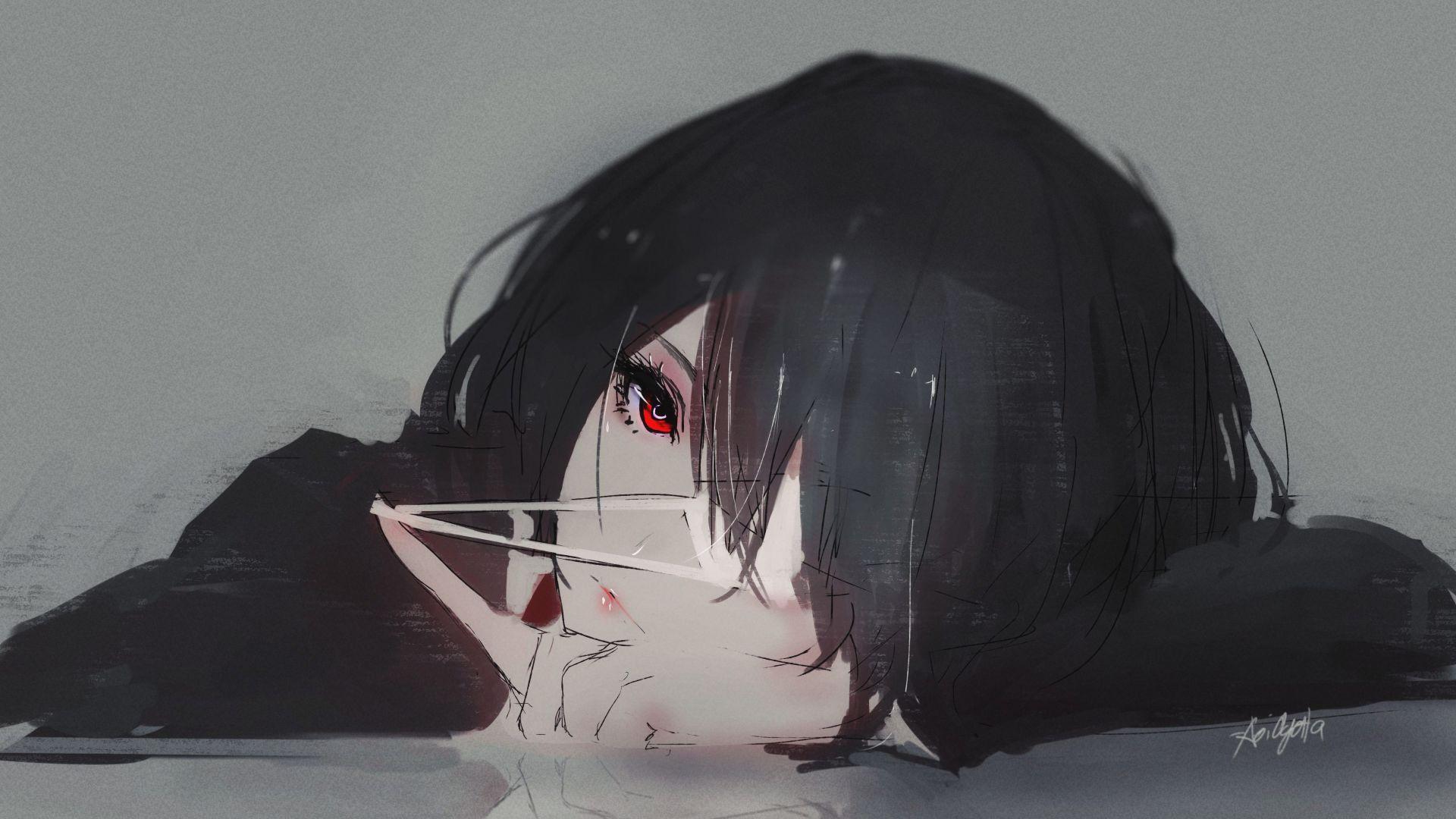 1920x1080 Desktop Wallpaper Sad Mei Misaki, Another, Anime Girl, HD Image, Picture, Background, P75fi4