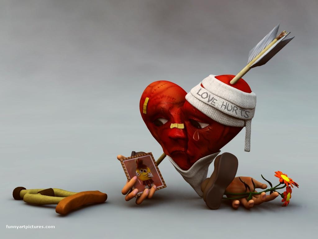 1024x768 Desktop wallpaper, Love Hurts, funny picture gallery
