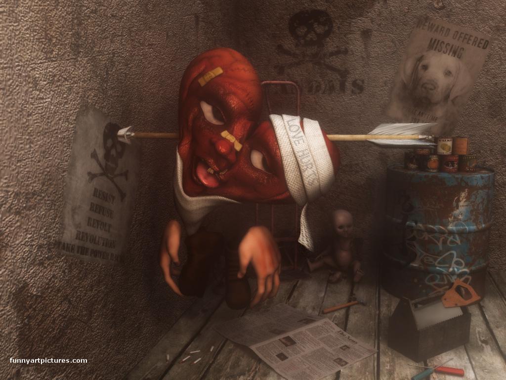 1024x768 Desktop wallpaper, Love Hurts too much, funny picture gallery