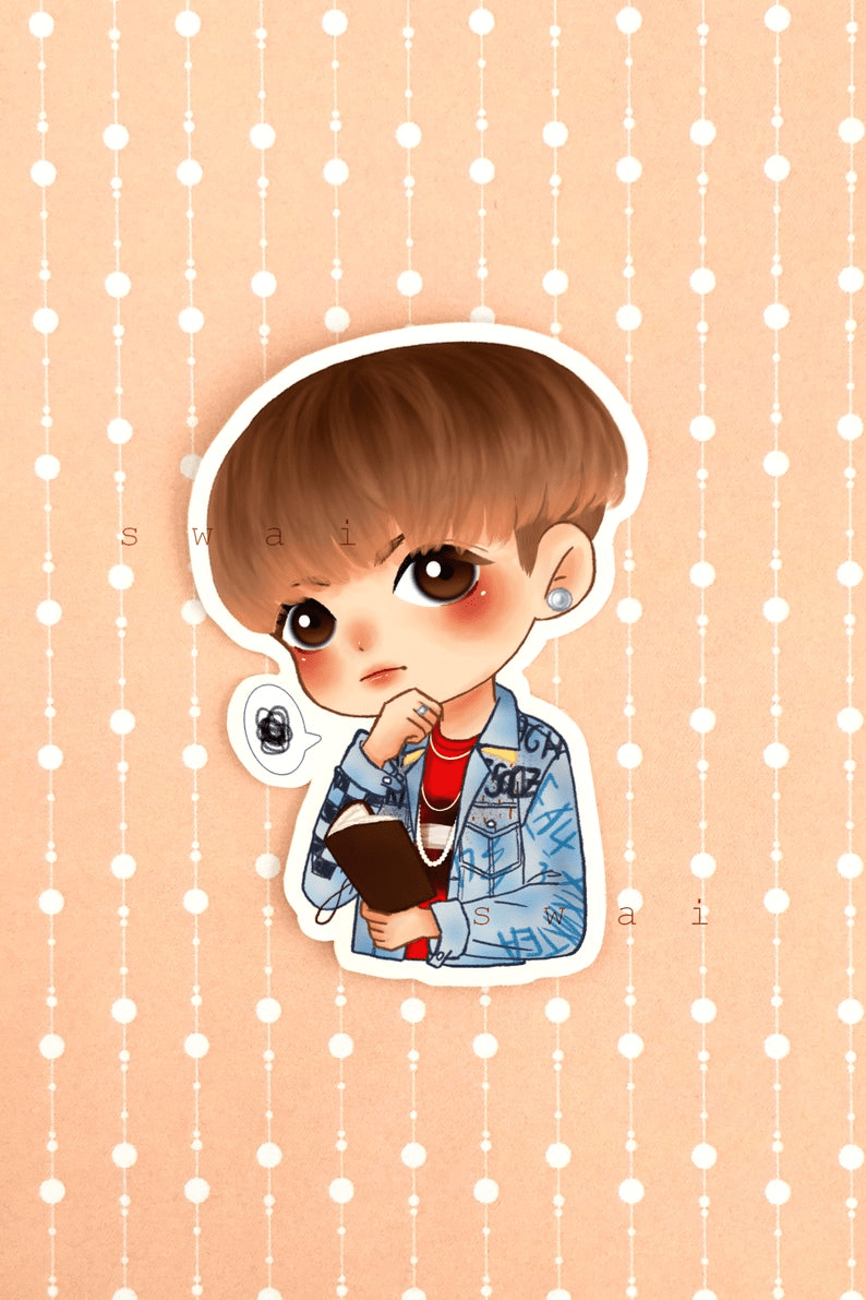 794x1191 Ateez san cute chibi kpop sticker illusion version etsy