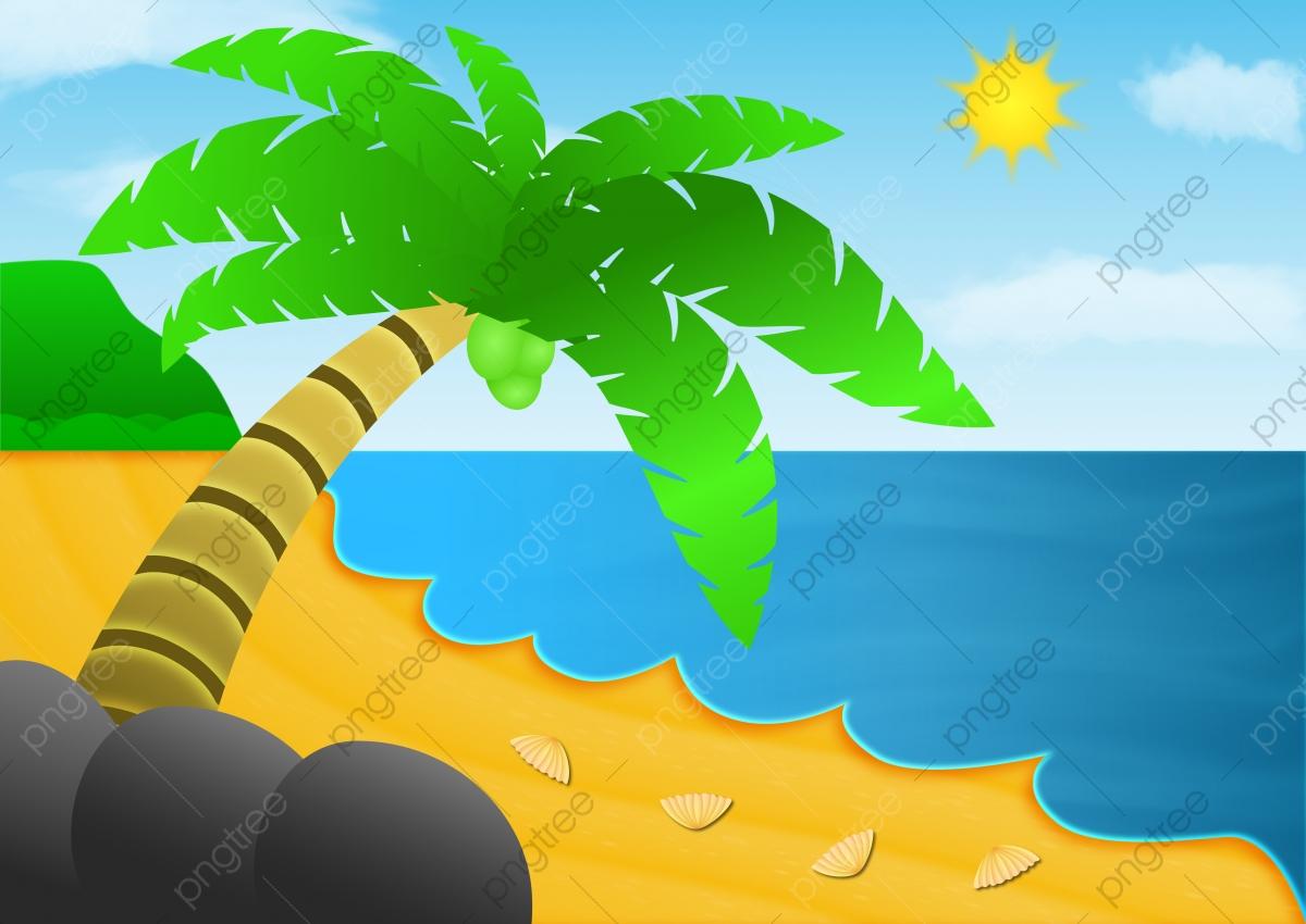 1200x850 Realistic Beach Illustration Drawing Wallpaper Background, Beach, Realistic, Drawing Background Image And Wallpaper for Free Download