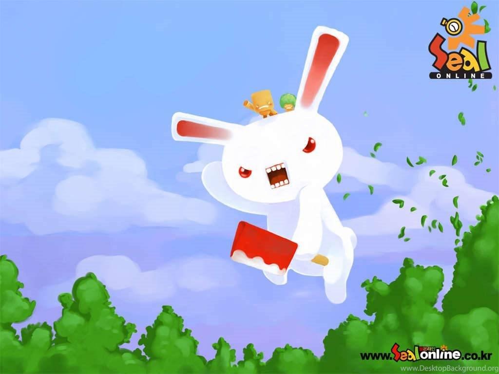 1024x768 Seal Online Game Cartoon Mad Rabbit Wallpaper Seal Online Wallpaper Desktop Background