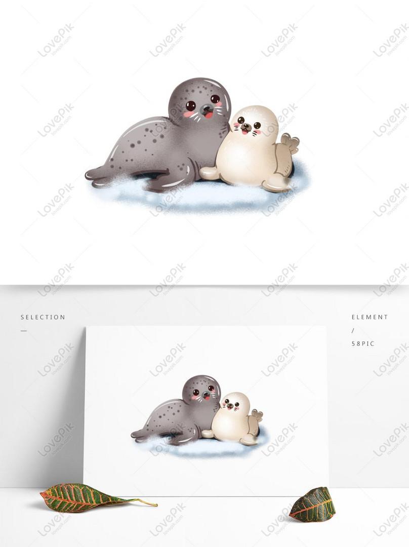 808x1080 International Seal Festival Hand Drawn Cartoon Seal PSD image free download_1369 × 1024 px