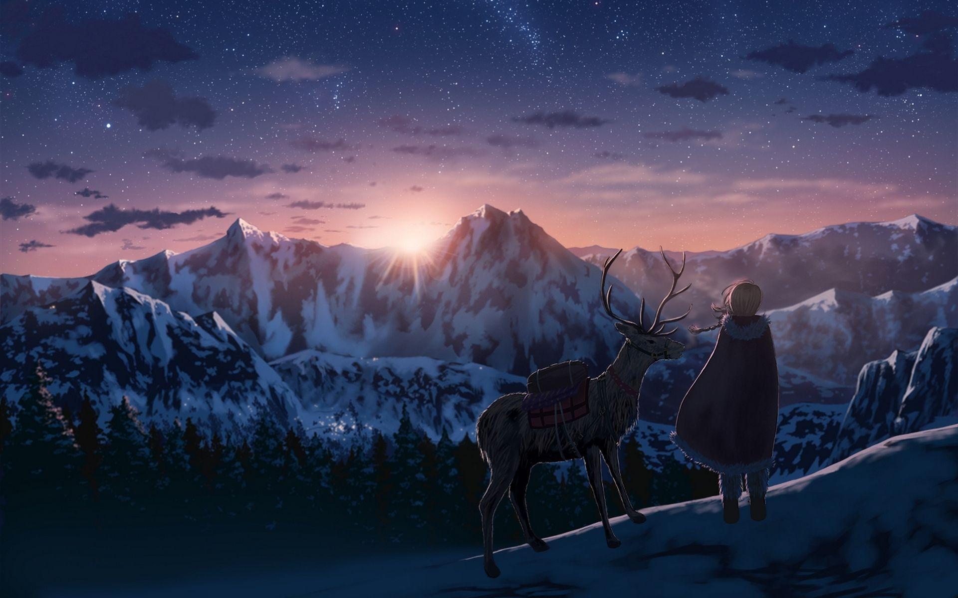 1920x1200 Deer Mountain Scenery Wallpaper