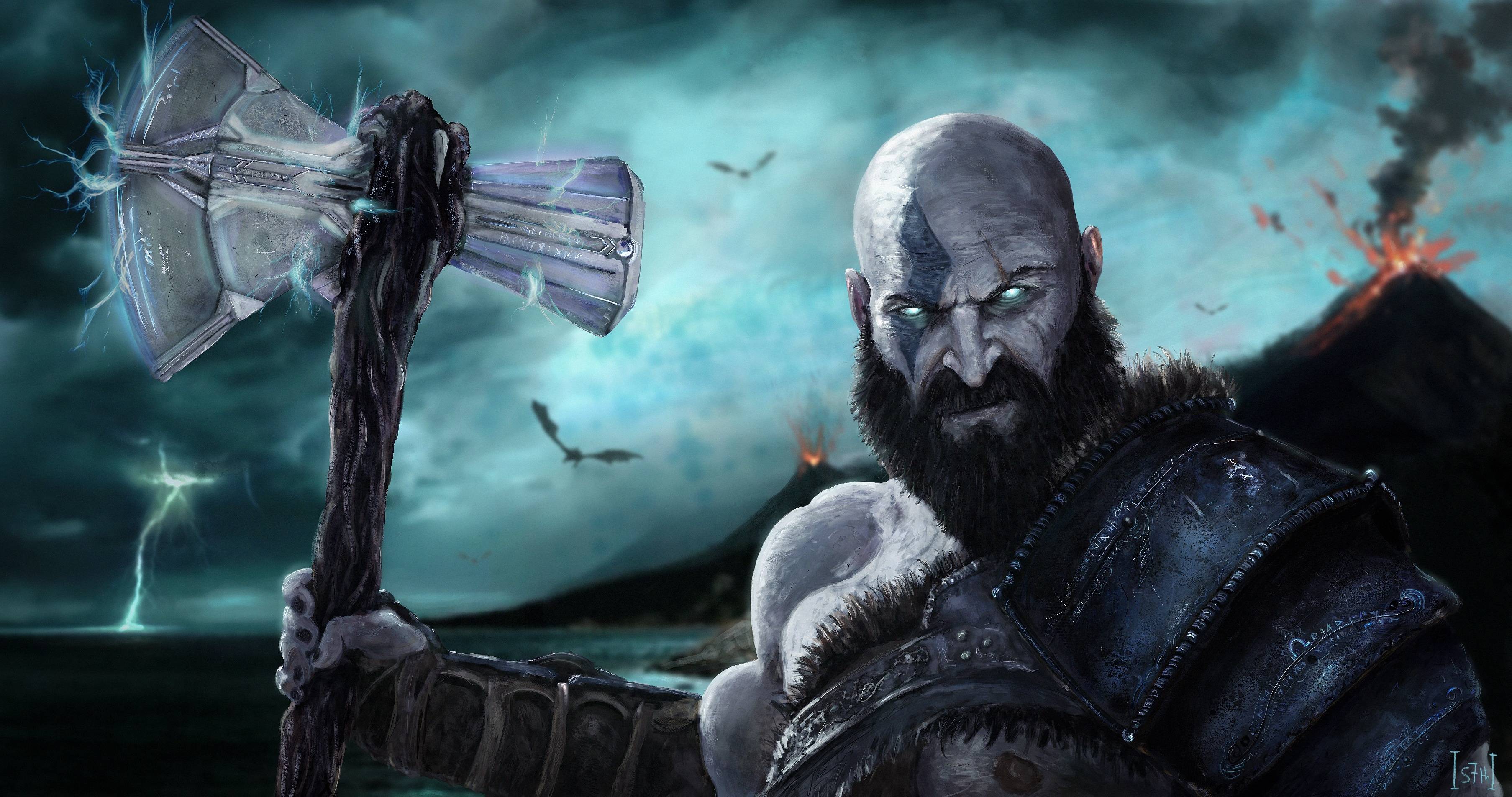 3614x1905 Kratos Cool God Of War Wallpaper, HD Games 4K Wallpaper, Image, Photo and Background