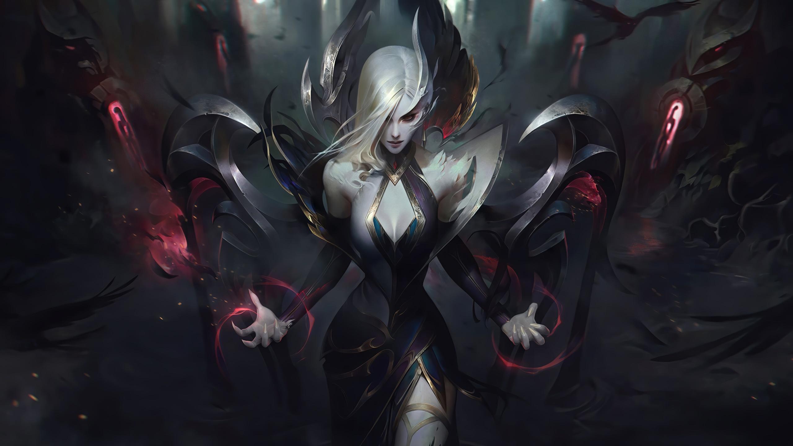 2560x1440 Blonde girl Fan ART Morgana 2560x1440