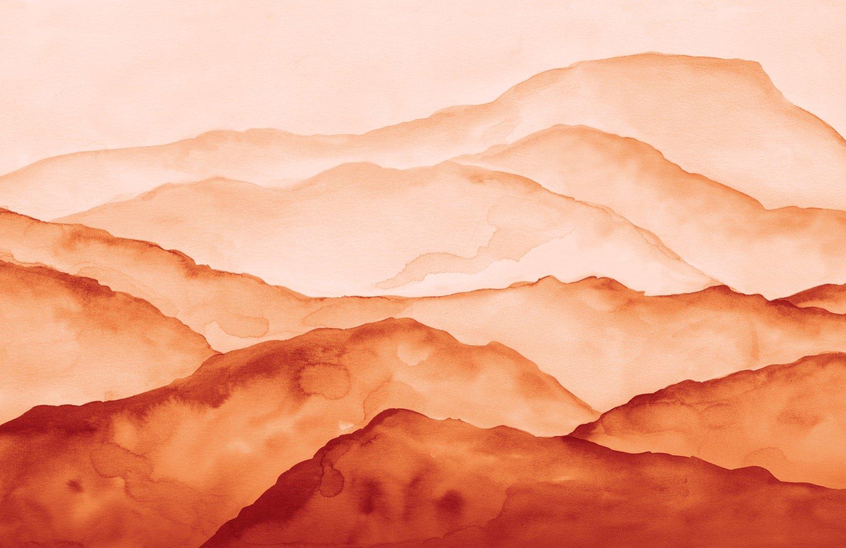 1650x1070 Orange Peaceful Mountain Wallpaper Mural