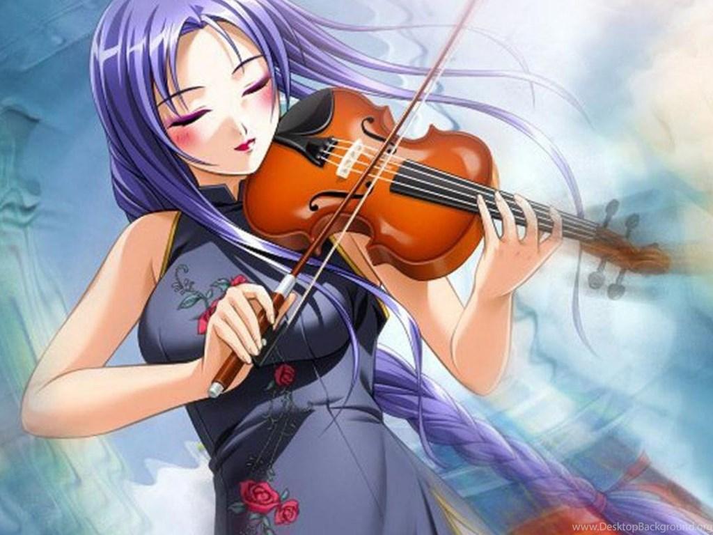1024x768 Anime Music Instrument Wallpaper High Resolution Desktop Background