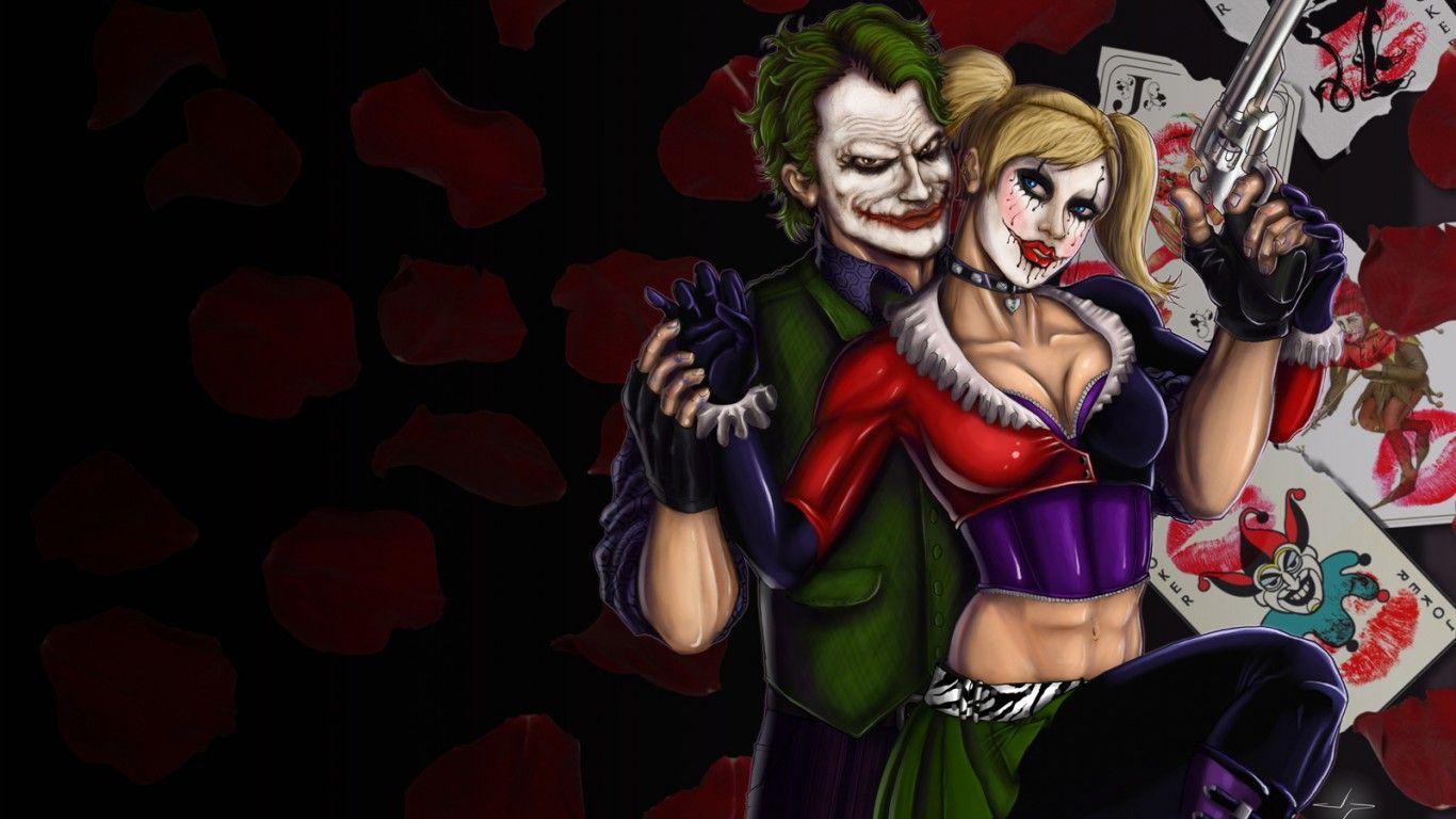 1366x768 Harley Quinn And Joker Wallpaper HD :