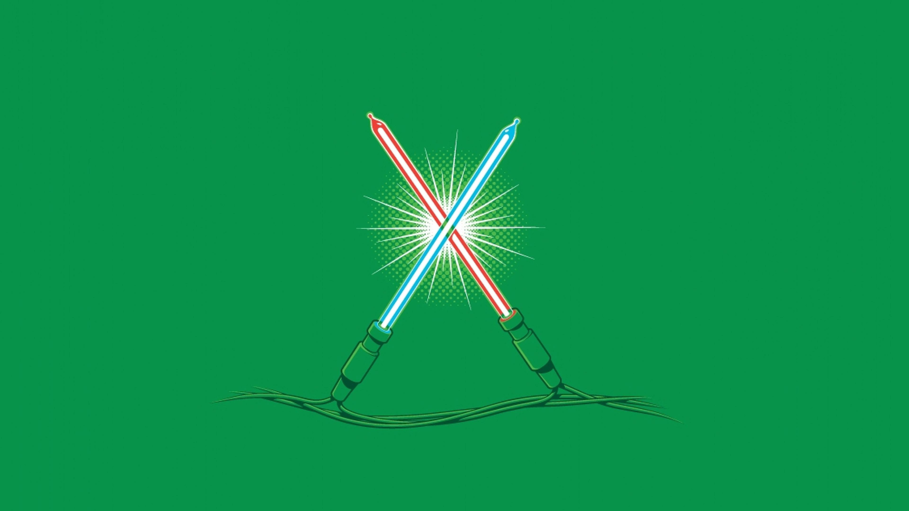 3840x2160 Christmas Lights Illust Minimal Starwars Art Wallpaper