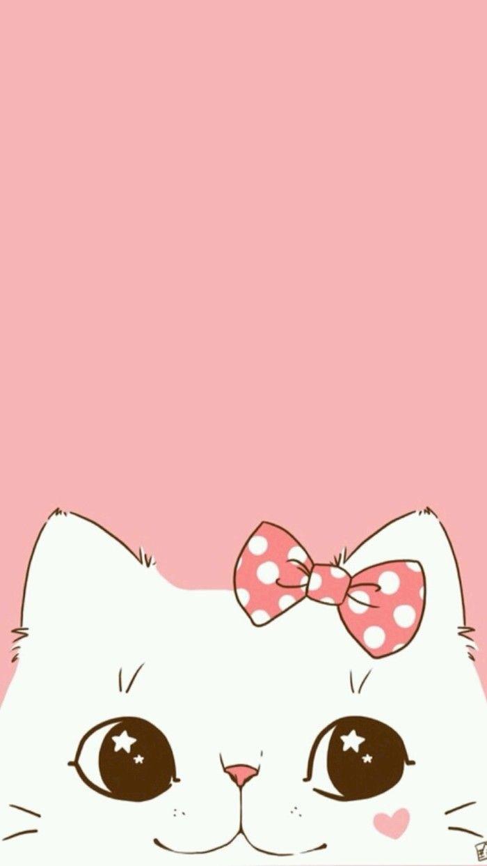 700x1243 Pink Cat Wallpaper