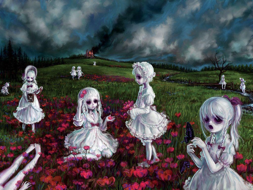 1024x768 Picnic at Smoky Hill -Complet #art #creepy #littlegirls. Creepy image, Creepy art, Zombie wallpaper