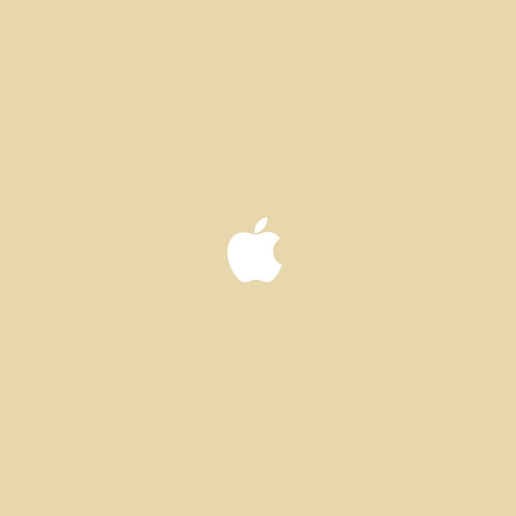 1024x1024 FREEIOS7. Simple Apple Logo Gold HD IPhone IPad Wallpaper