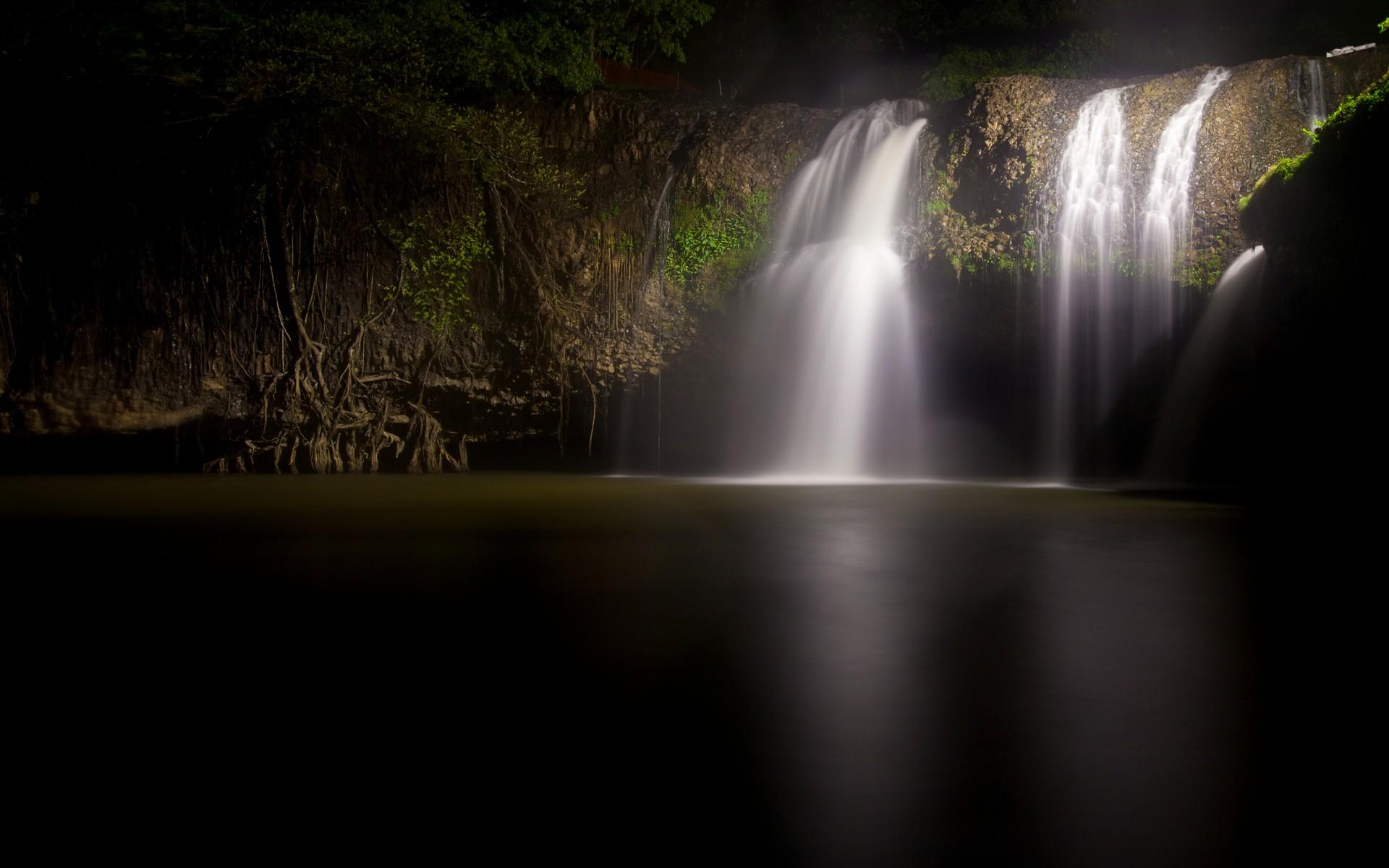 1920x1200 Waterfall At Night