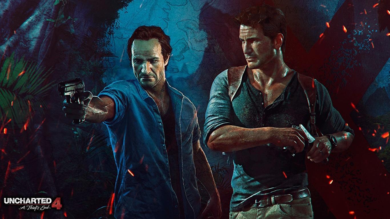 1366x768 Picture Uncharted Uncharted 4: A Thief's End Man Two Games 1366x768