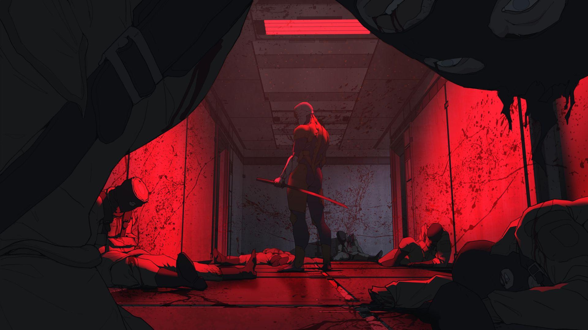 1920x1080 Desktop wallpaper red warrior, daredevil, artwork, HD image, picture, background, fc1404