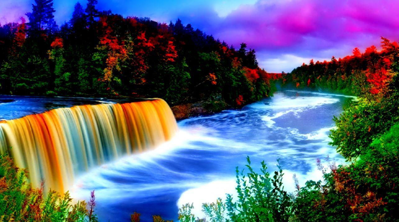 1284x714 Beautiful Waterfall Wallpaper