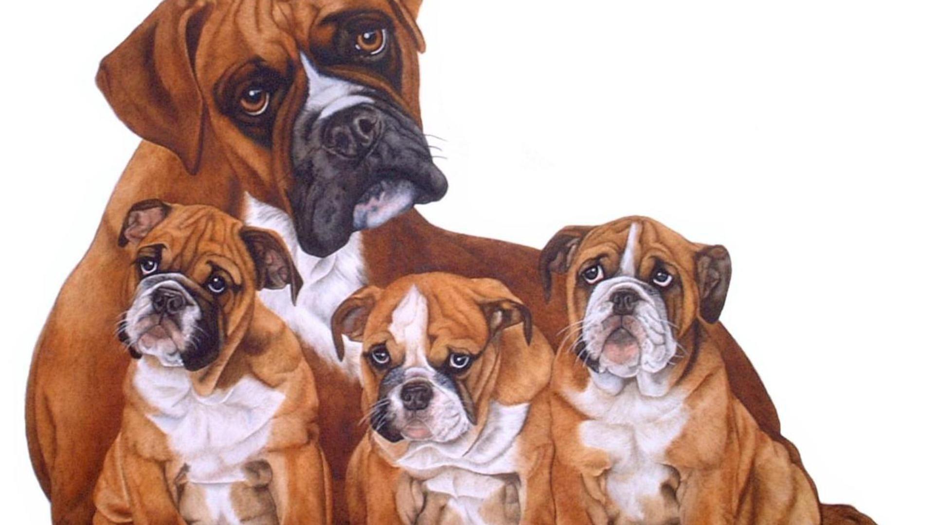 1920x1080 Dog Family. Dog wallpaper, Cross paintings, Puppy wallpaper