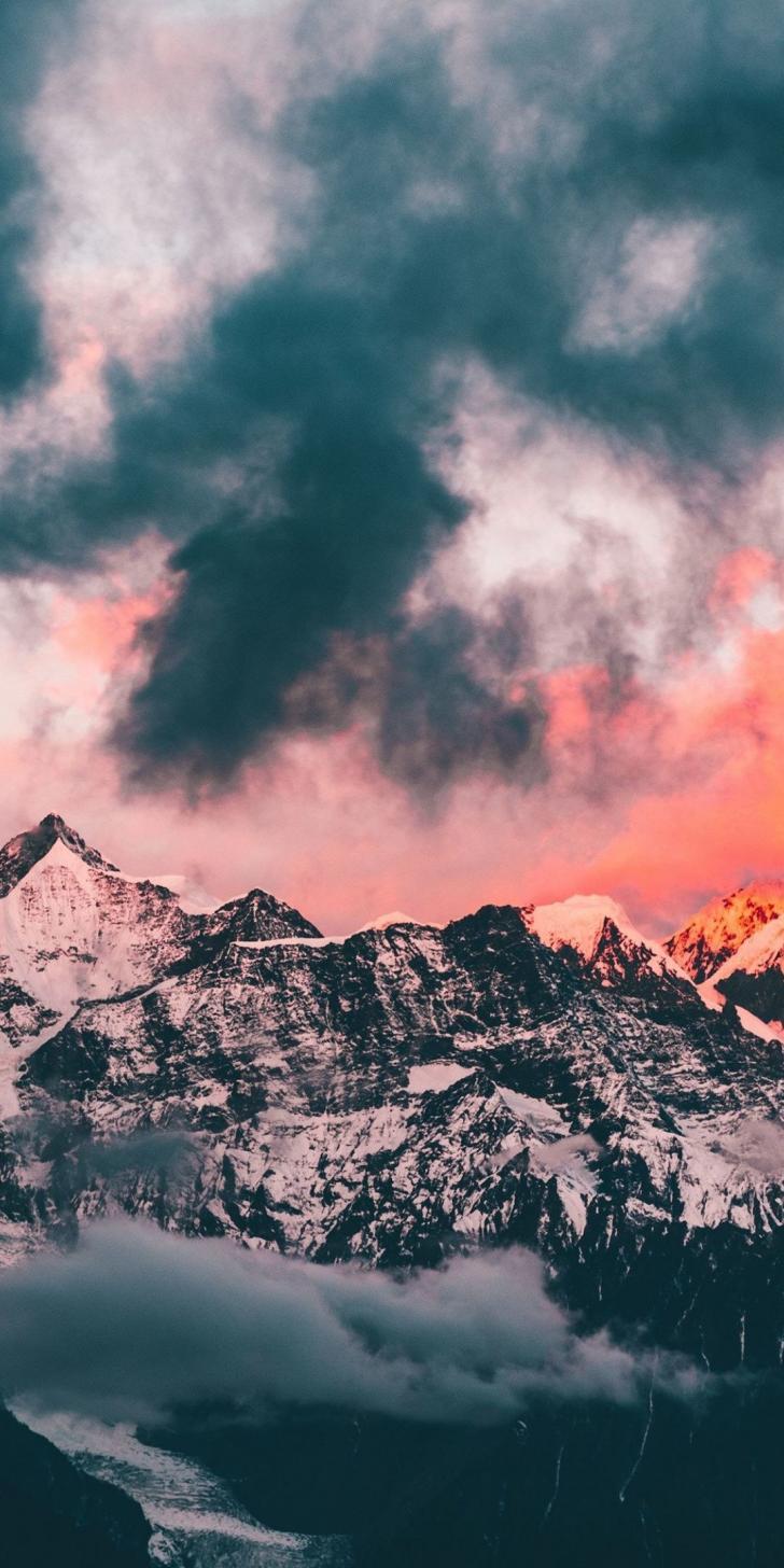 728x1456 Wallpaper HD: Aesthetic, Mountains, Wallpaper, Wallpaper
